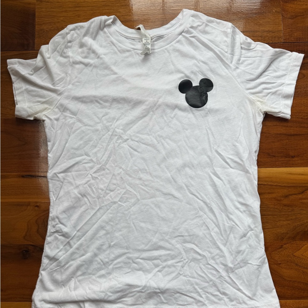 Bella Canvas White Short Sleeve Tee with Mickey Mouse Logo